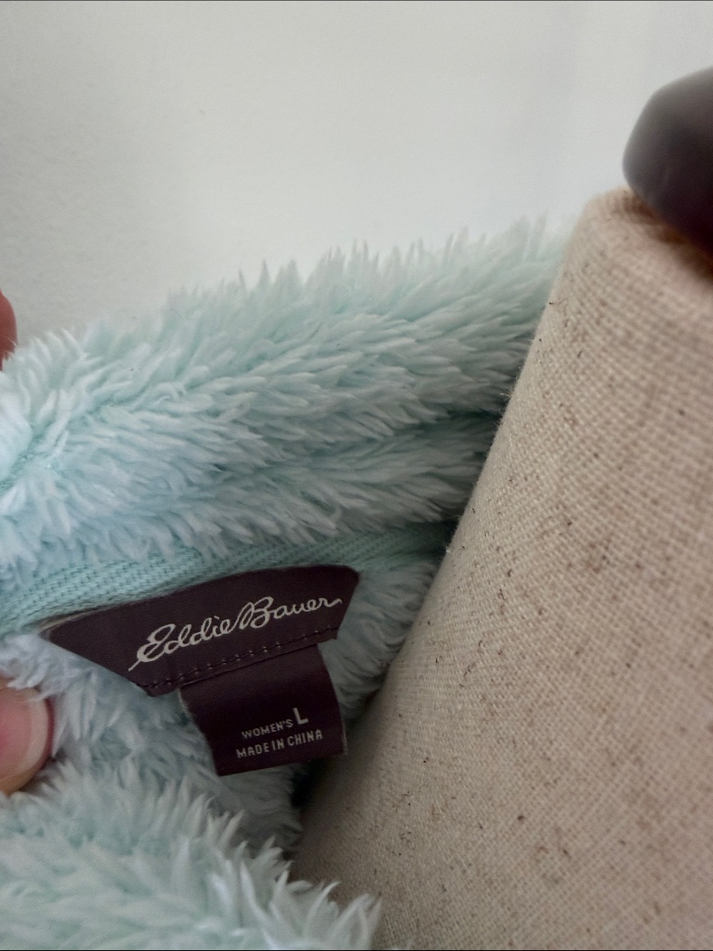 Eddie Bauer Soft Plush Zip Vest in Light Mint - Picture 2 of 8